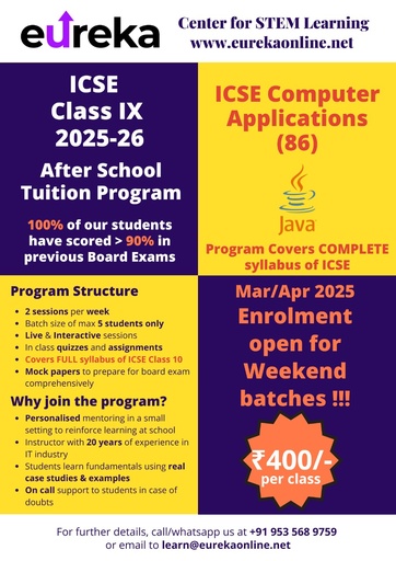 ICSE JAVA - Grade 9
